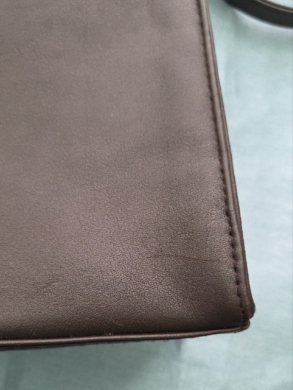 Giani Bernini Dark Brown Genuine Leather Satchel with Top Handles - Picture 8 of 12